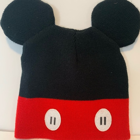 Disney Black and Red Kids Mickey Mouse Beanie OS - Picture 1 of 8